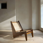 Small Scandinavian recliner with wood frame